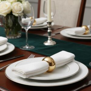 סט 4 חבקים למפיות צבע זהב